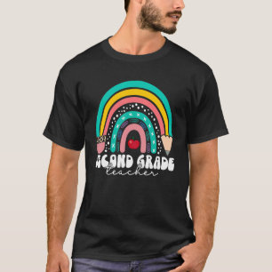 T-shirt Second Grade Teachers 2nd Grade Squad Rainbow Back
