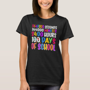 T-shirt Secondes Minutes Heures Comptant 100 Jours d'école