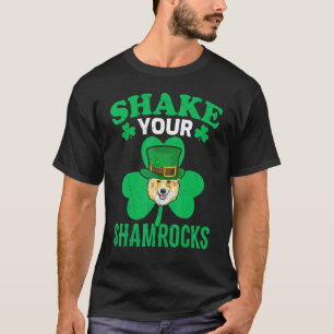 T-shirt Secouez Votre Corgi Shamrock Jour de la Saint-Patr