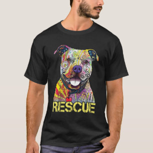T-shirt Secourir Chien Colorfull Pitbull Chien Adopter Don