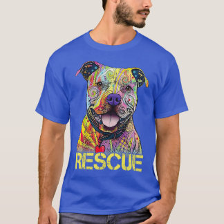 T-shirt Secourir Chien Colorfull Pitbull Chien Adopter Don