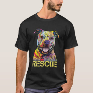 T-shirt Secourir Chien Colorfull Pitbull Dog Adopter Ne Pa
