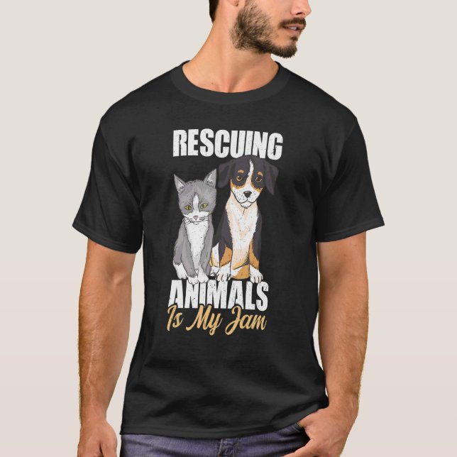 T-shirt Secourir Les Animaux Est Mon Agent De Contrôle Des (Devant)
