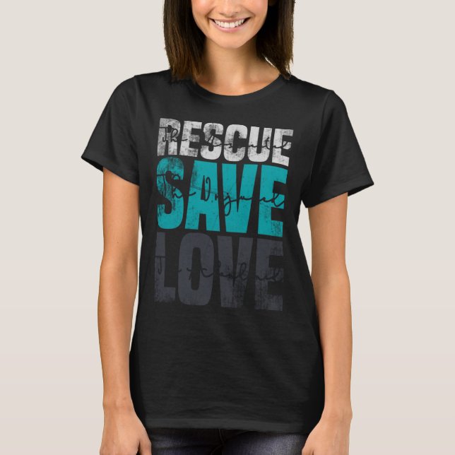 T-shirt Secourir Sauver l'amour Animal Rescue Chien (Devant)