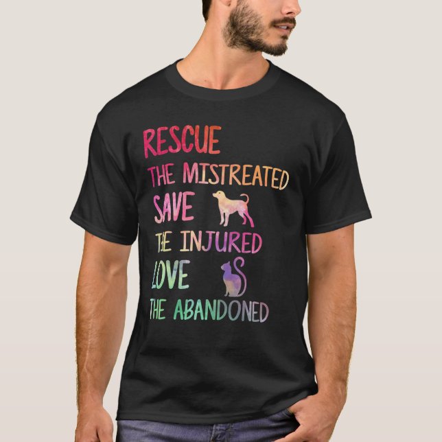 T-shirt Secourir Sauver l'amour Animaux de compagnie Abri  (Devant)