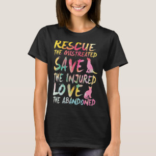 T-shirt Secourir Save Love Cute Animal Secourt.Chien Chat