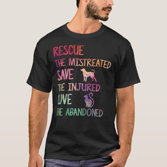 T-shirt SECOURIR SAVE LOVE PET Animal Shelter Bénévole Cad (Devant)
