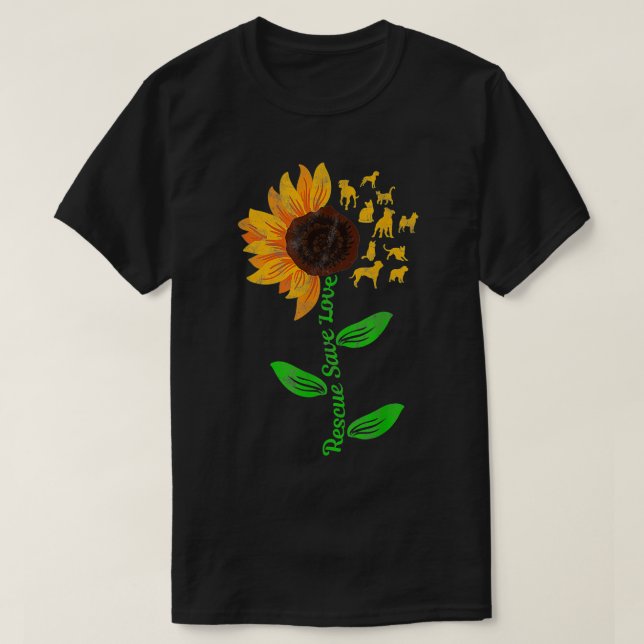 T-shirt Secourir Save Love Pet Chien Chien Chien Chiens Ch (Design devant)
