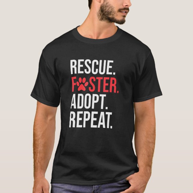 T-shirt Secourt de chien Foster Adopter Empreinte de patte (Devant)