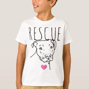 T-shirt Secourt de chien Pitbull Coeur mignon Adopter anim