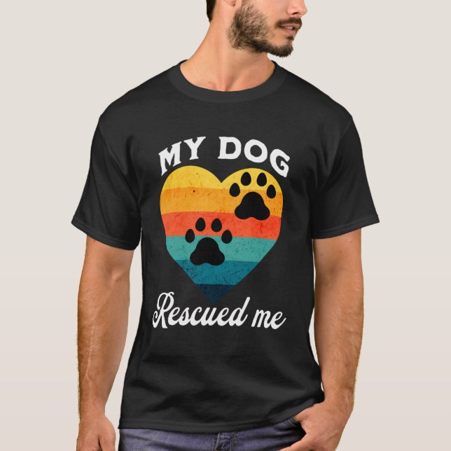 T-shirt Secourt de chien Sunset Empreintes de pattes Desig (Devant)
