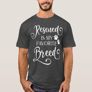 T-shirt Secouru Est Ma Race Favorite Fancy White Script Ca