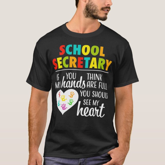 T-shirt Secrétaire de l'école Cute Bureau Greffier Appréci (Devant)