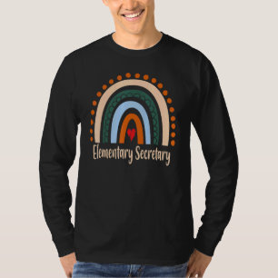 T-shirt Secrétaire élémentaire Boho Rainbow Graduation Mer