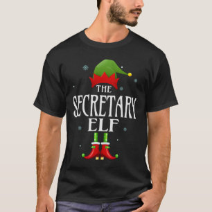 T-shirt Secrétaire Elf Xmas Famille Correspondante Noël