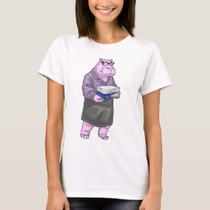 T-shirt Secrétaire Hippopotame Pile de papiers Bureau