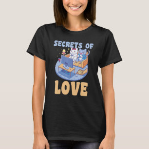 T-shirt Secrets de chat Love Meow Jeux vidéo Jeu Chat