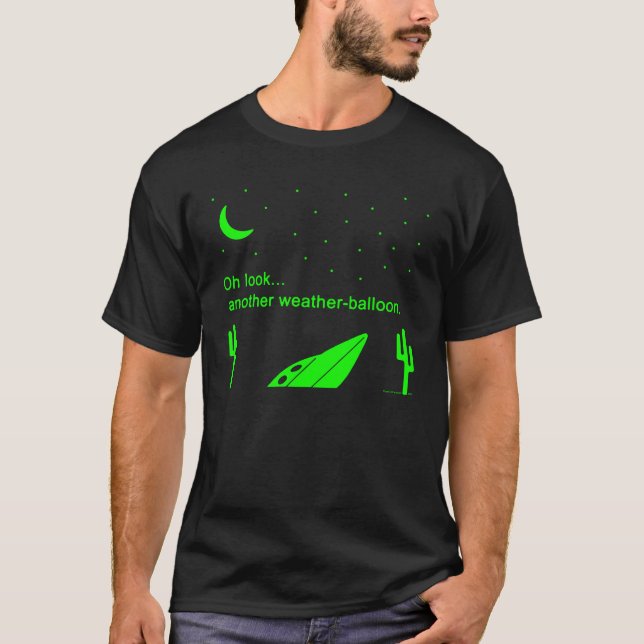 T-shirt Secteur 51 de ballon de temps d'UFO (Devant)