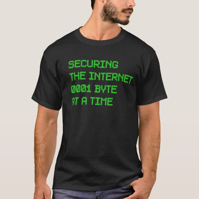 T-shirt Sécurisation d'Internet un octet par ordinateur à  (Devant)
