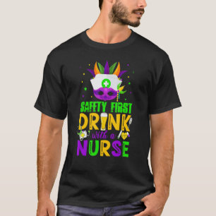 T-shirt Sécurité Première Boisson Avec Une Infirmière Médi