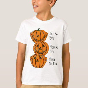 T-shirt See No, Hear No, Speak No Evil citrouilles