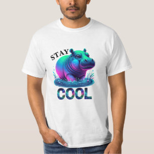 T-shirt Séjour Cool Neon Hippo Marécage Salon