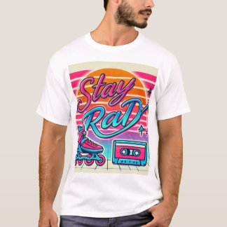 T-shirt Séjour Rad Retro 80s Roller Skate et Cassette