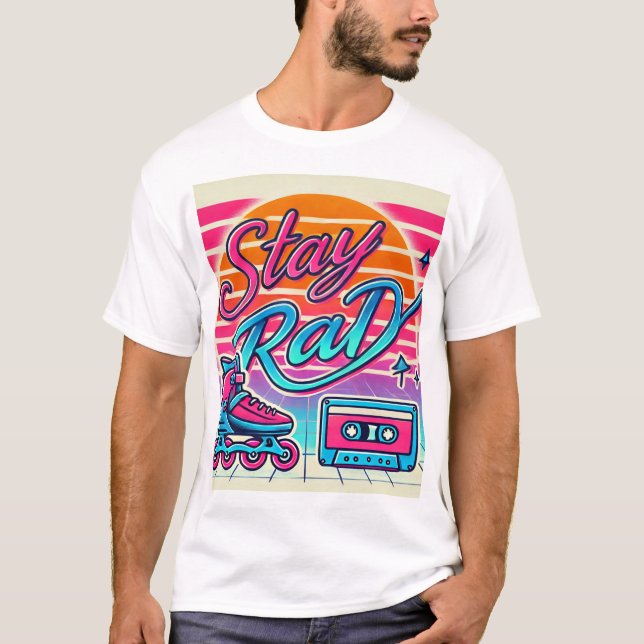 T-shirt Séjour Rad Retro 80s Roller Skate et Cassette (Devant)
