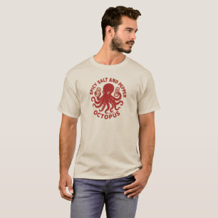 T-shirt Sel épicé et poivre Octopus Design amusant