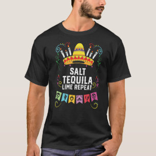 T-shirt Sel Tequila Lime Répéter alcoolique Tequila Boisso