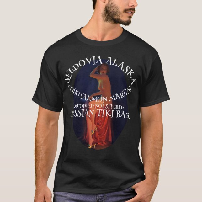 T-SHIRT SELDOVIA ALASKA COHO SAUMON MARTINI (Devant)