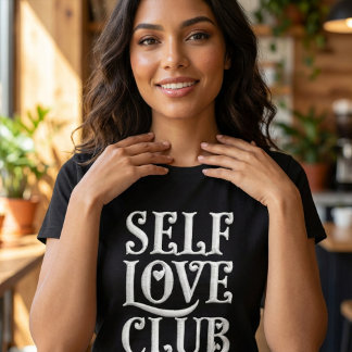 T-shirt Self Love Club - Retro Groovy Typography Aesthetic