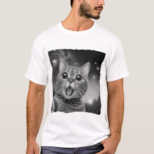 T-shirt selfie de chat (Devant)