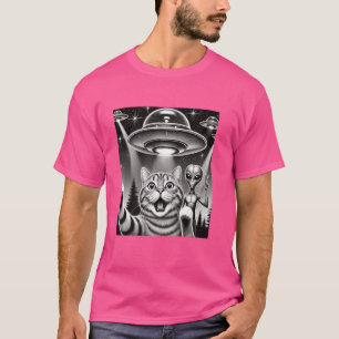 T-shirt Selfie de chat amusant avec extratateur d'enlèveme