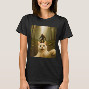 T-shirt Selfie De Chat Avec Bigfoot Drôle Cadeaux De Chats
