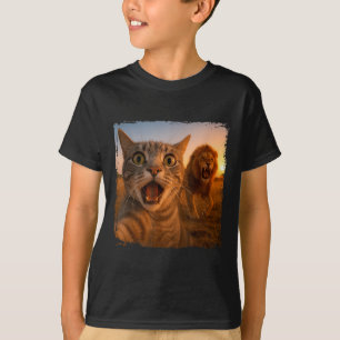 T-shirt Selfie De Chat Drôle Avec Mème De Chat Lion Pour H