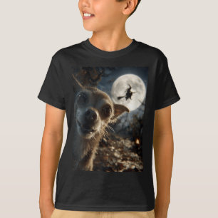 T-shirt Selfie de Chihuahua drôle pour femmes Lune pleine 