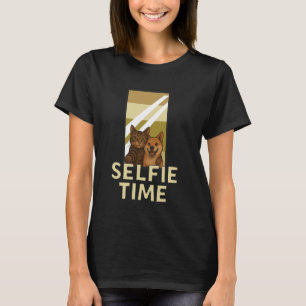 T-shirt Selfie Time u2013 Drôle Duo Chien Chat Drôle Insép