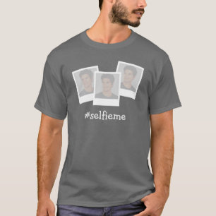 T-shirt #selfieme slogan ajoutez vos propres photos t-shir