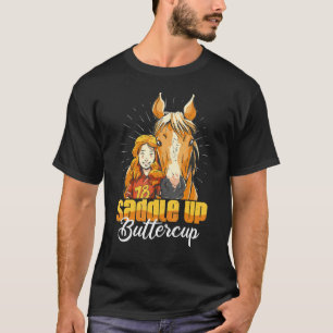 T-shirt Sellez Buttercup Cheval Vintage Galop Pour Hommes