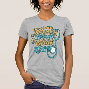 T-shirt Semaine de la infirmière heureuse 2026 Stethoscope