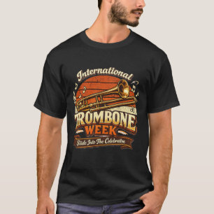 T-shirt Semaine internationale du trombone Vintage Joueur