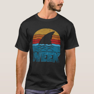 T-shirt Semaine Retro Shark Fin 2025 Amoureux des Requins 