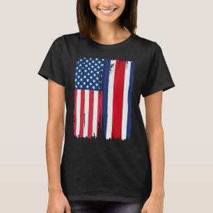 T-shirt Semi-américain Drapeau Racines USA Costa Rica