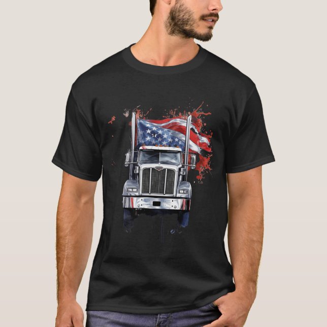 T-shirt Semi-i du drapeau patriotique américain (Devant)