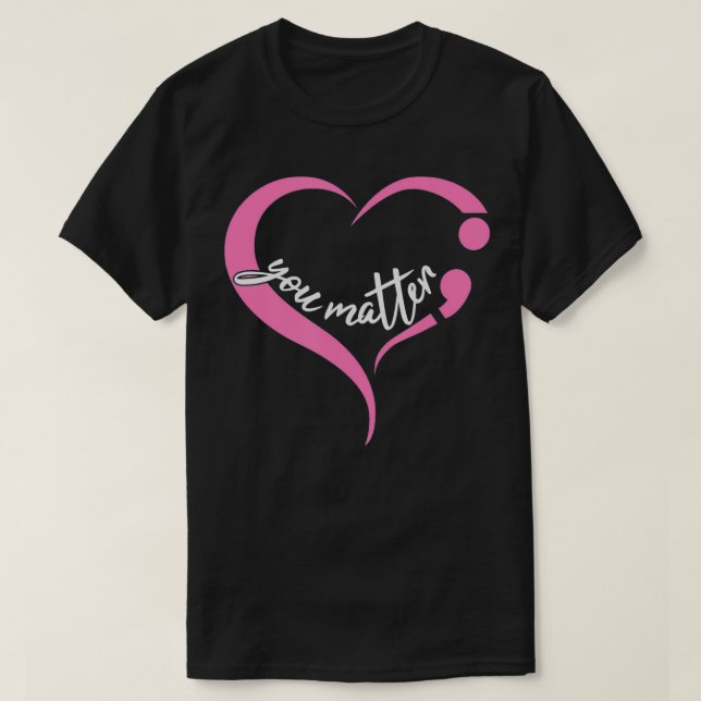 T-shirt Semicolon de la jeunesse Santé mentale et suicide  (Design devant)