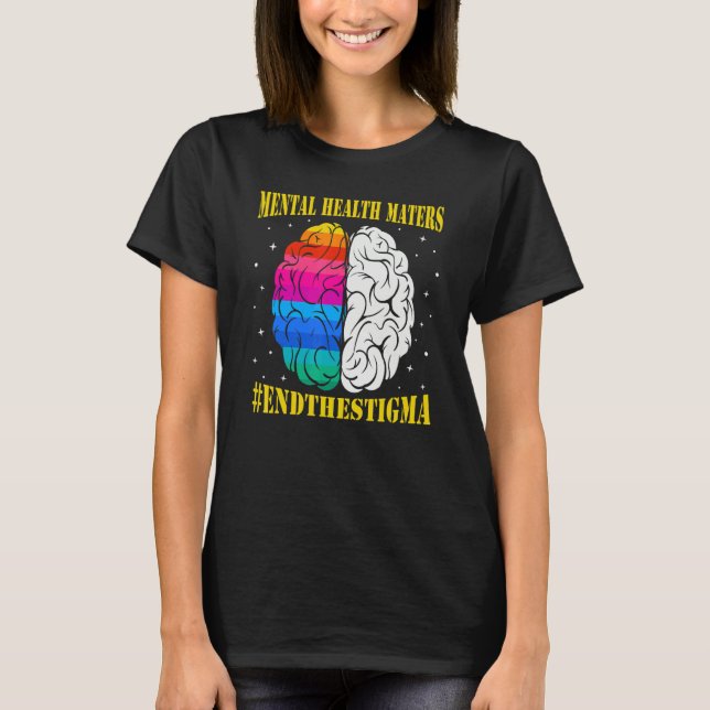 T-shirt Semicolon Mental Health Awareness celerrate neurod (Devant)