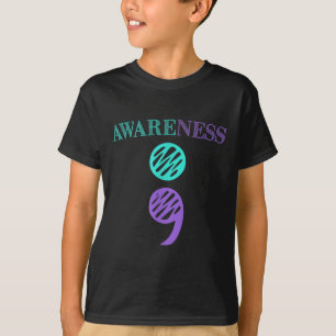 T-shirt Semicolon Sensibilisation à la prévention du suici