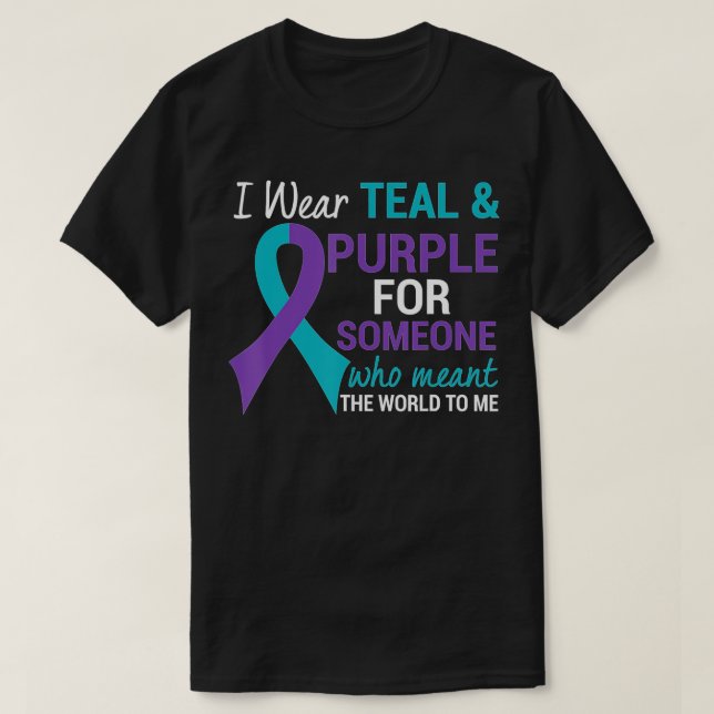 T-shirt Semicolon Turquoise et violet sensibilisation au s (Design devant)