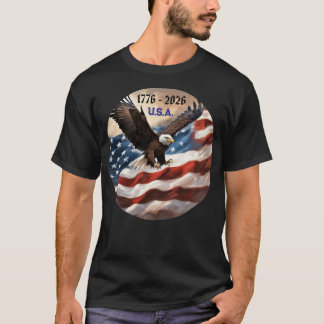 T-Shirt Semiquincentennial Drapeau Aigle Amériques